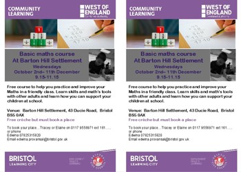 Basic Maths Course commencing Oct 2019