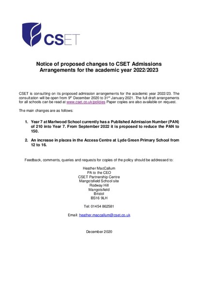 CSET 2022 admission arrangements
