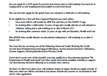 Test and Trace Support Payments